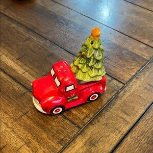 Red Truck with Christmas Tree salt and pepper shakers